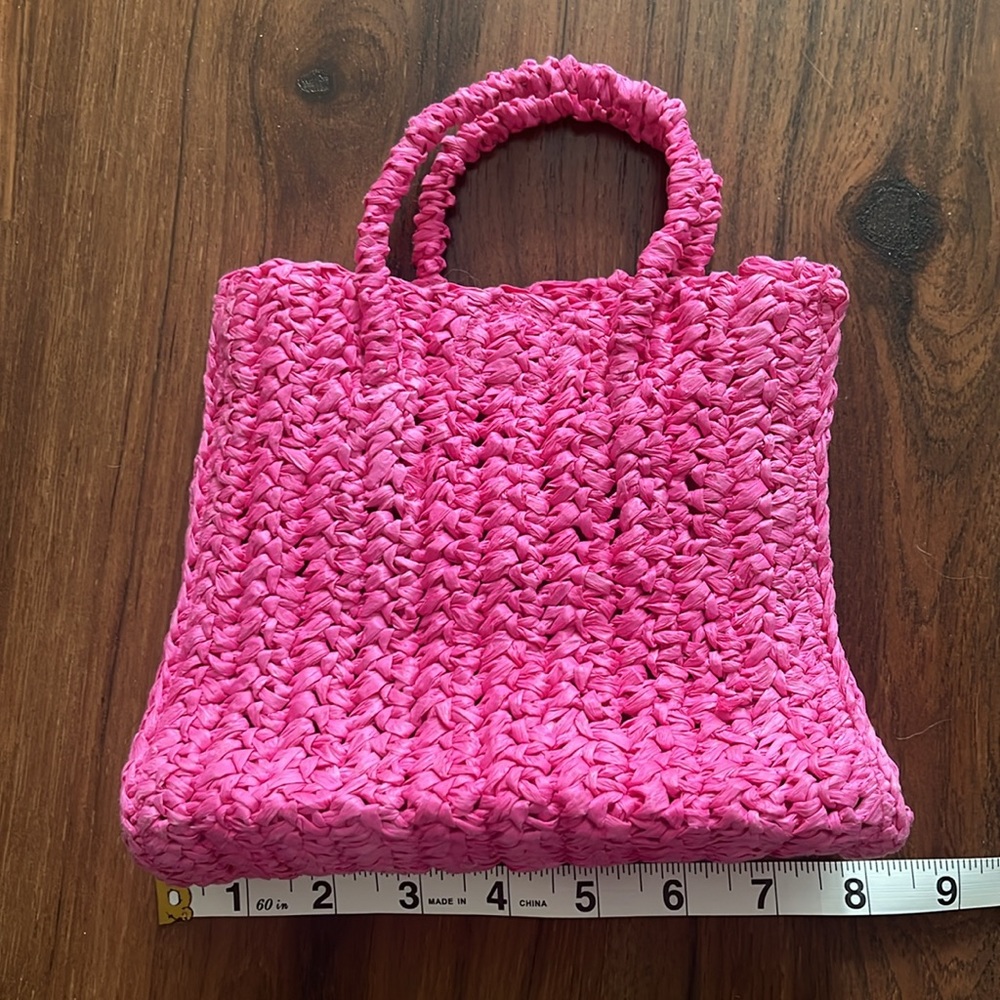 Uo Pink Raffia Bag - image 5